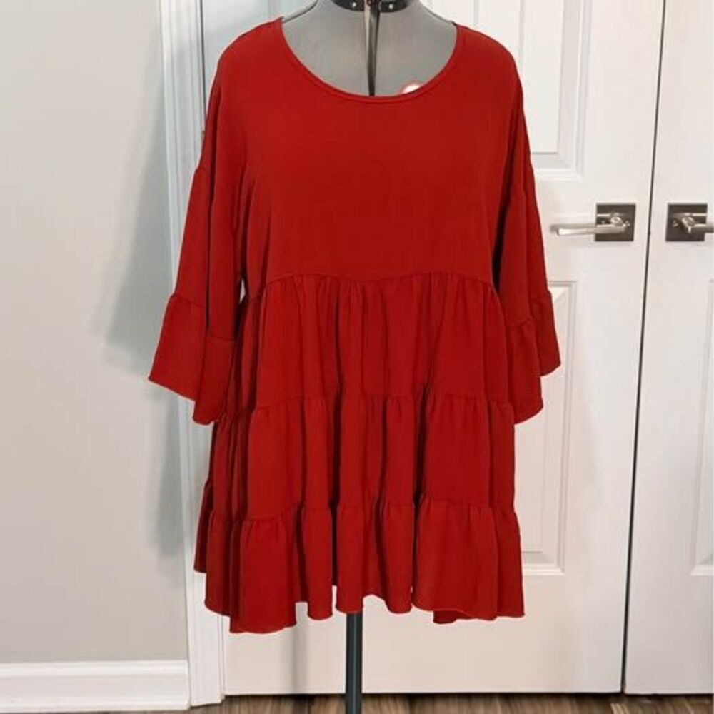 Brand Blue Tunic 2X Top 24” p‑p 32” length C7722